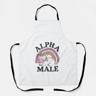 Ironisches Alpha-Männchen-Einhorn-Regenbogen-Tankt Schürze
