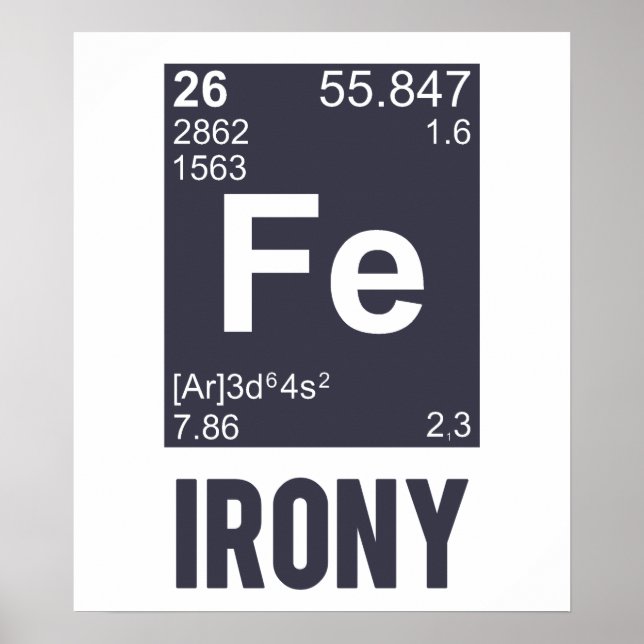 Ironisches chemisches Element FE Ironie Poster (Vorne)