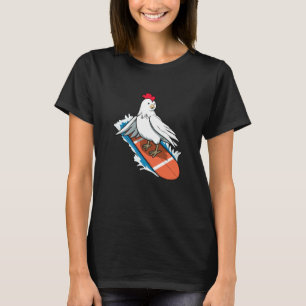 Ironisches Hühner-Surfer-Urlaub-Surfbrett T-Shirt