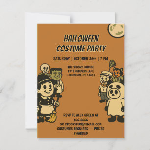 Ironisches Monster Halloween-Kostüm-Party Postkarte
