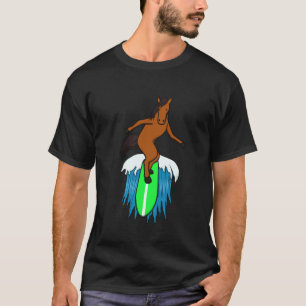 Ironisches Pferd-Surfer-Urlaub-Surfboard T-Shirt