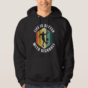 Ironisches Quotenleben mit Kickball Ball Sporttrai Hoodie