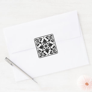 Ironlace Black & White Vintag Quadratischer Aufkleber