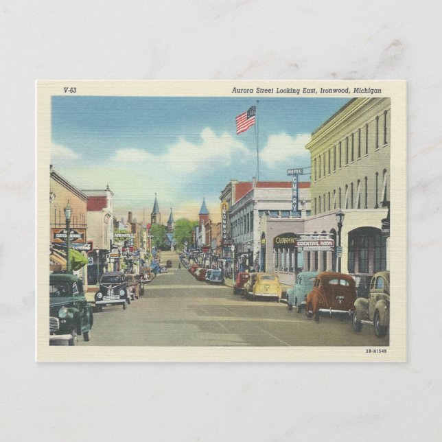 Ironwood Michigan Postkarte (Vorderseite)