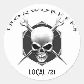 IRONWORKER SKULL 721 RUNDER AUFKLEBER