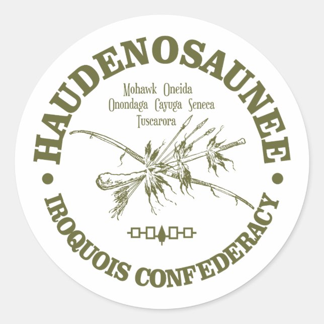 Iroquois Confederacy (Haudenounee) Runder Aufkleber (Vorderseite)