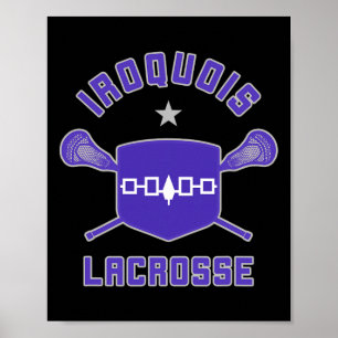 Iroquois Lacrosse Lax Sticks und Flag Poster