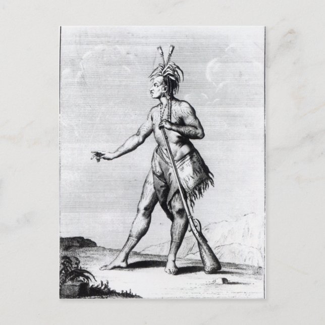 Iroquois Man, Bewohner Kanadas Postkarte (Vorderseite)