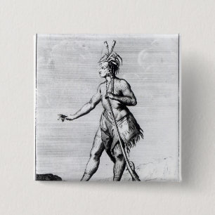 Iroquois Mann, Einwohner von Kanada Button
