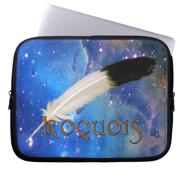 IROQUOIS Nation & Feather Space Laptop-Sieb Laptopschutzhülle (Vorderseite)