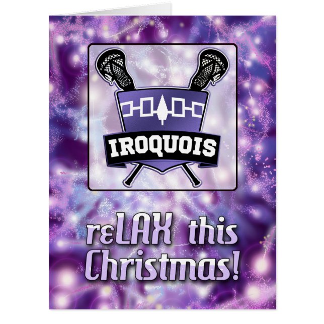 Iroquois Nation Lacrosse Shield Christmas Card (Vorderseite)
