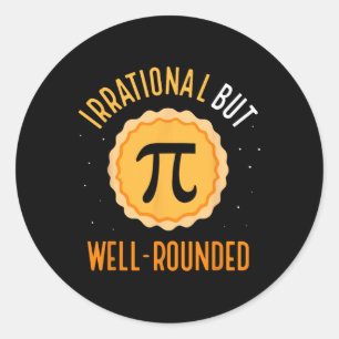 Irrationale, aber gut abgerundete 3,14 Mathematik Runder Aufkleber