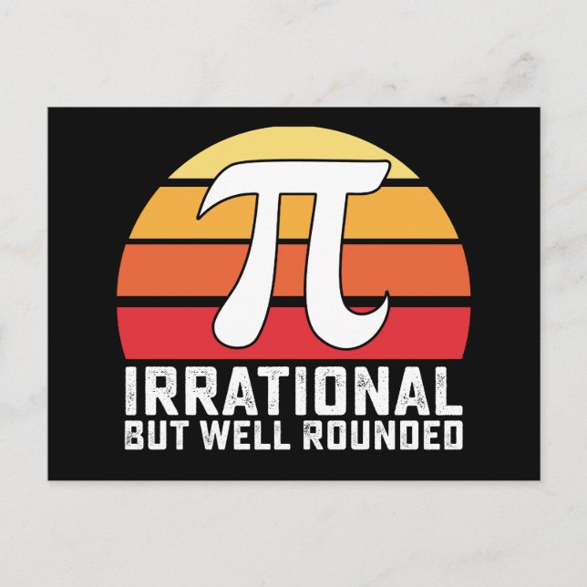 Irrationale, aber gut gerundete Pi-Day-Mathematik  Postkarte (Vorderseite)