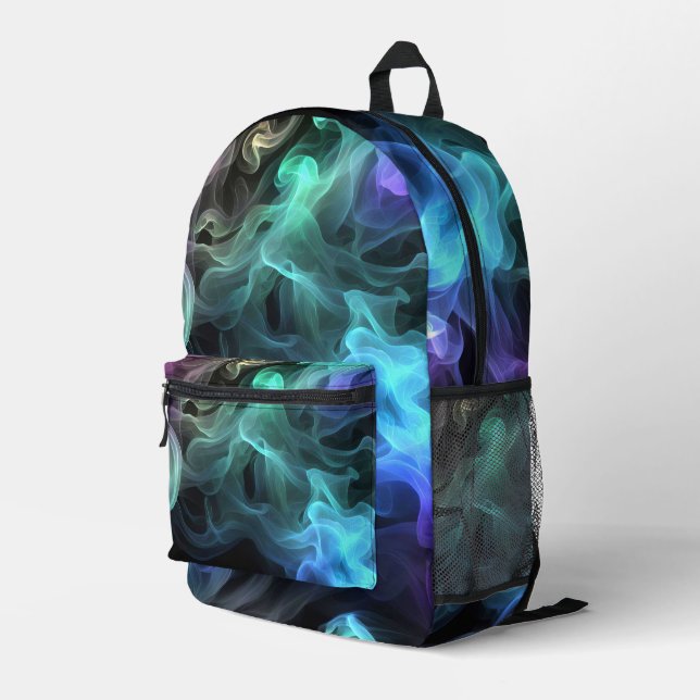 Irrekommendes Rauchen auf schwarz Bedruckter Rucksack (Rückseitige Ecke Rechts)