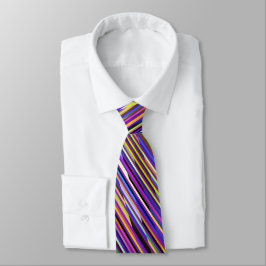 Irridicent Multicolored Stripes Neck Tie Krawatte