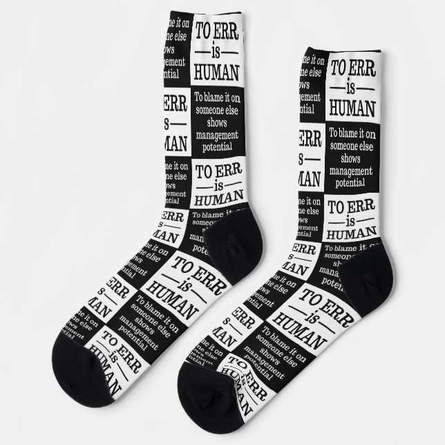 "Irrtum ist menschlich" Socken (Linkes Detail)