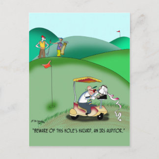 IRS Auditor in einer Golf-Sand-Falle Postkarte