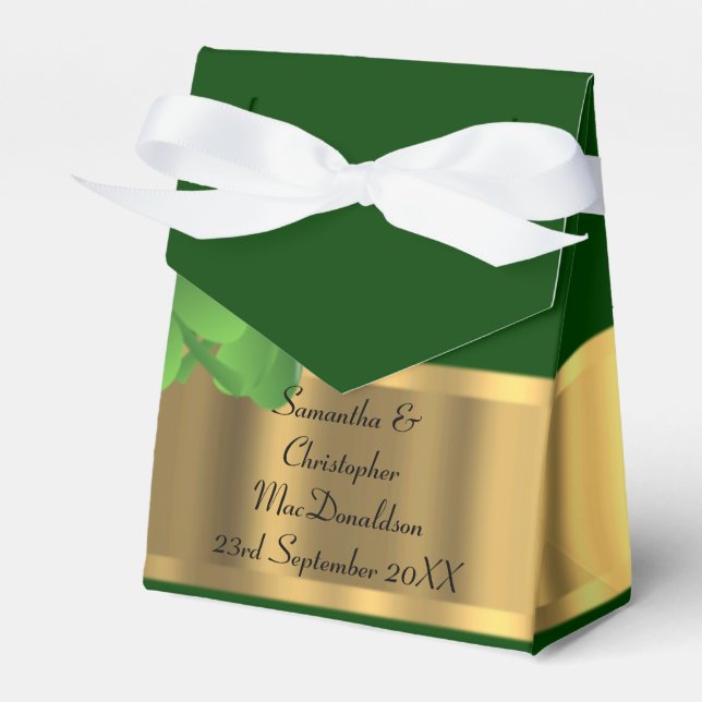 Irsh Green und Gold Hochzeit Geschenkschachtel (Vorderseite)