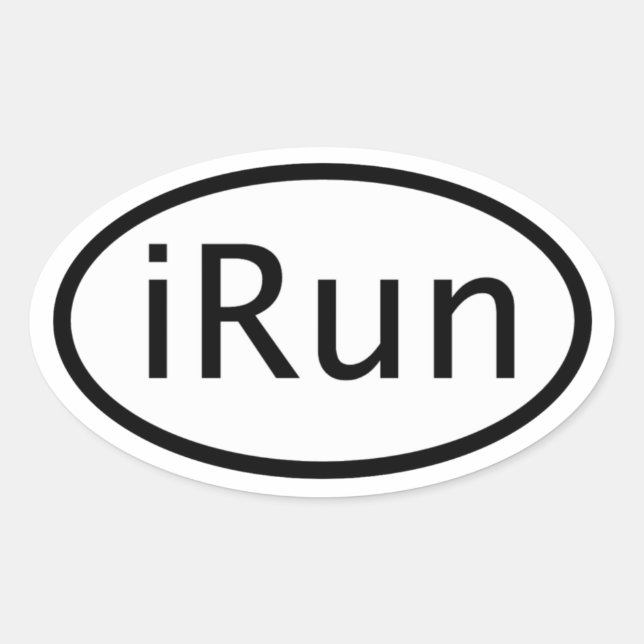 iRun Ovaler Aufkleber (Vorderseite)