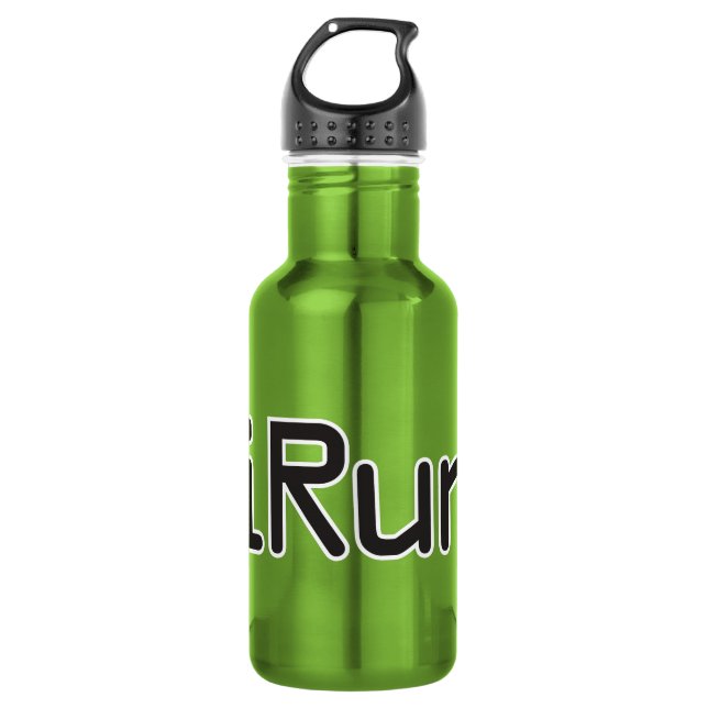 Irun - Schwarzes Edelstahlflasche (Vorderseite)