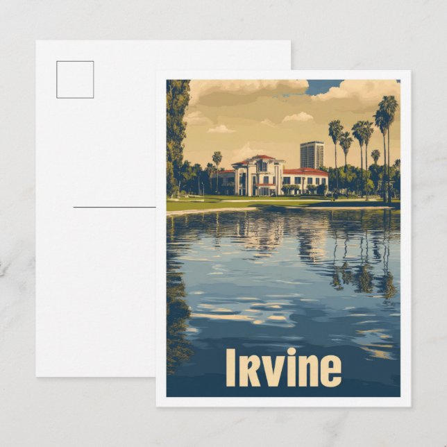 Irvine California Art Vintage Postkarte (Vorne/Hinten)