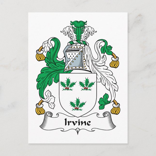 Irvine Familienwappen Postkarte (Vorderseite)