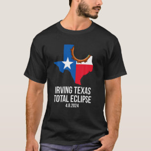 Irving Texas Total Eclipse 2024 TX Staat Kontur T T-Shirt
