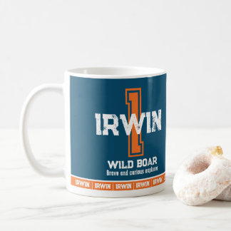 Irwin Name Bedeutung Sport Monogramm Orange Blau Kaffeetasse