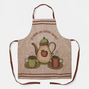 Is There Life Before Coffee? Mugs & Coffee Pot Schürze