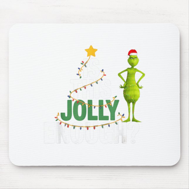 Is This Jolly Enough Funny Christmas Tree Lights H Mousepad (Vorne)