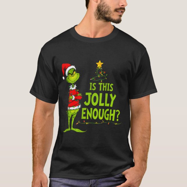 Is This Jolly Enough Funny Christmas Tree Lights H T-Shirt (Vorderseite)