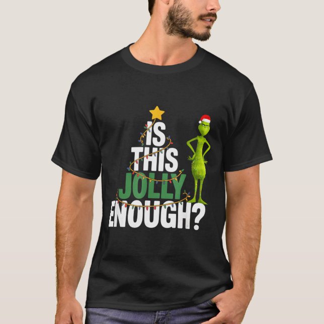 Is This Jolly Enough Funny Christmas Tree Lights H T-Shirt (Vorderseite)