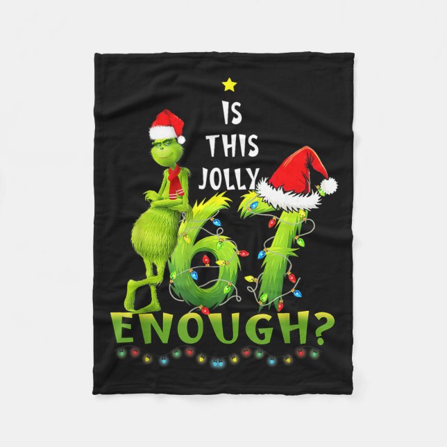 Is This Jolly Enough,green Christmas Tree Light Me Fleecedecke (Vorderseite)