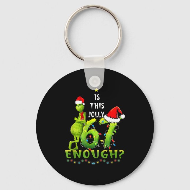 Is This Jolly Enough,green Christmas Tree Light Me Schlüsselanhänger (Vorderseite)