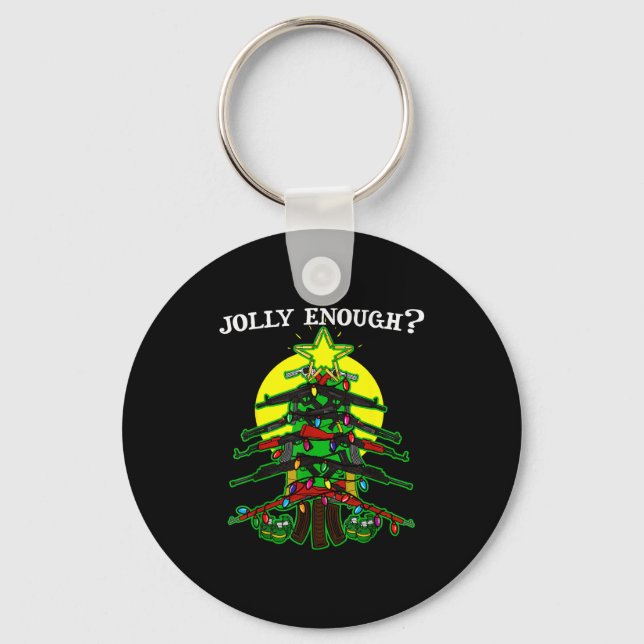 Is This Jolly Enough - Guns Christmas Tree Handgun Schlüsselanhänger (Vorderseite)