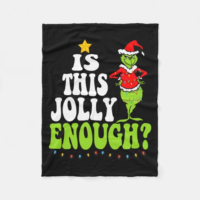 Is This Jolly Enough Merry Christmas Tree Lights F Fleecedecke (Vorderseite)