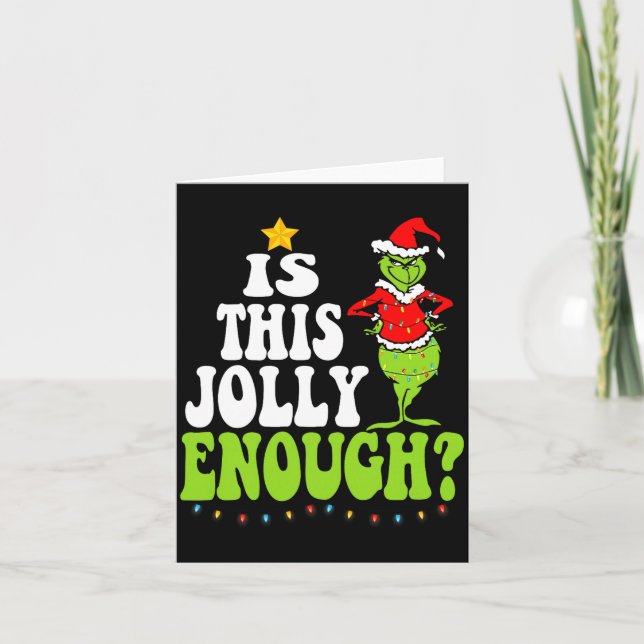 Is This Jolly Enough Merry Christmas Tree Lights F Karte (Vorderseite)