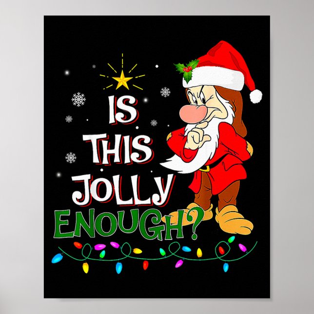 Is This Jolly Enough Mpy Elf Pajama Christmas Ligh Poster (Vorne)