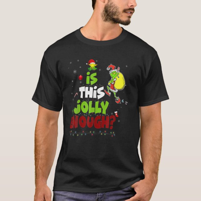 Is This Jolly Enough Noel Grumpy Elf Merry Christm T-Shirt (Vorderseite)