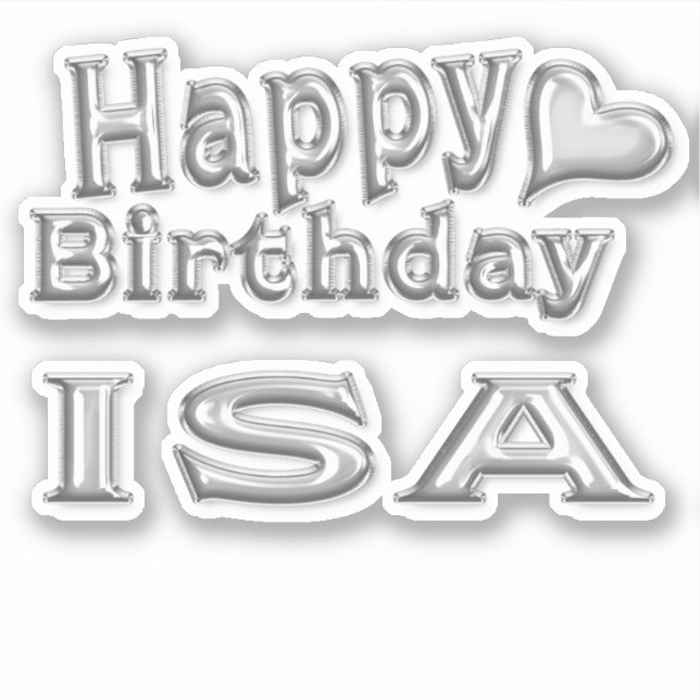 Isa Happy Birthday Autocollants (Devant)