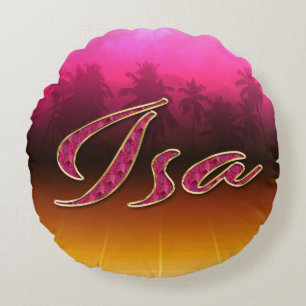 Isa Vorname Name golden pink Kissen