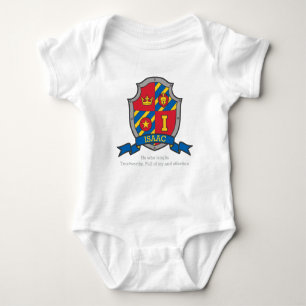 Isaac I Buchstabenname bedeutet Wappen Ritter Schi Baby Strampler