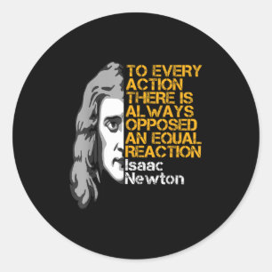 Isaac Newton Aktion und Reaktion Inspiration Quo Runder Aufkleber