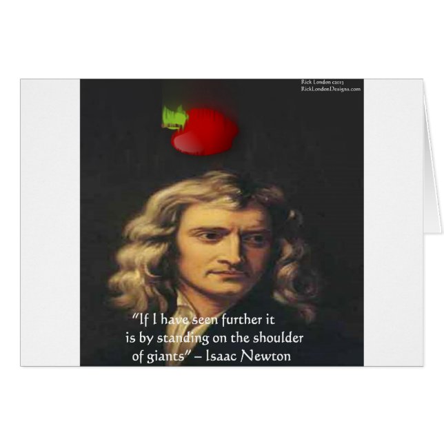 Isaac Newton "Giants Shoulders" Wisdom Gifts & Tee (Vorderseite (Horizontal))