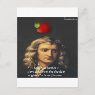 Isaac Newton "Riesenschultern" Weisheitsgeschenke Postkarte