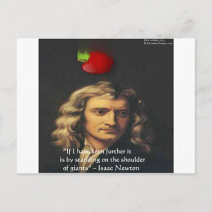 Isaac Newton "Riesenschultern" Weisheitsgeschenke Postkarte