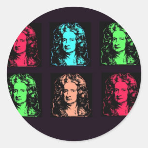 Isaac- Newtoncollage Runder Aufkleber
