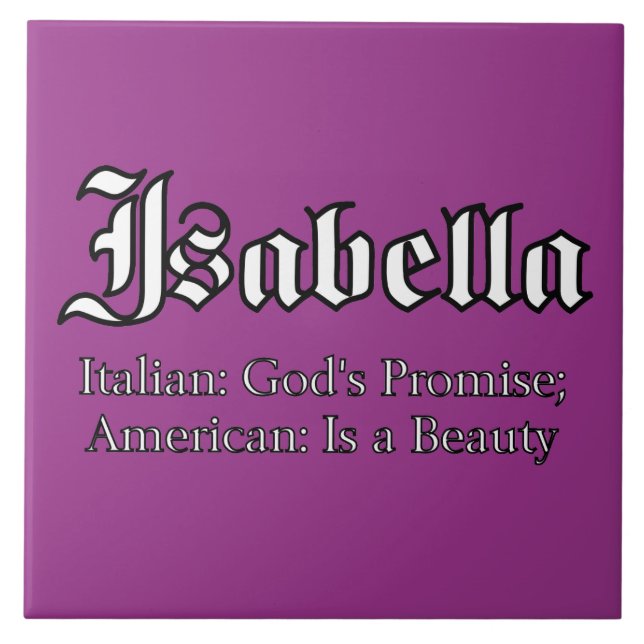 Isabella-Bedeutung Fliese (Vorderseite)