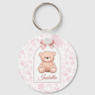 Isabella Benutzerdefiniertes rosa Teddy-Bär-Kind Schlüsselanhänger