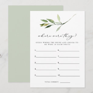 ISABELLA Boho Greenery Wo waren sie Bridal Game Einladung